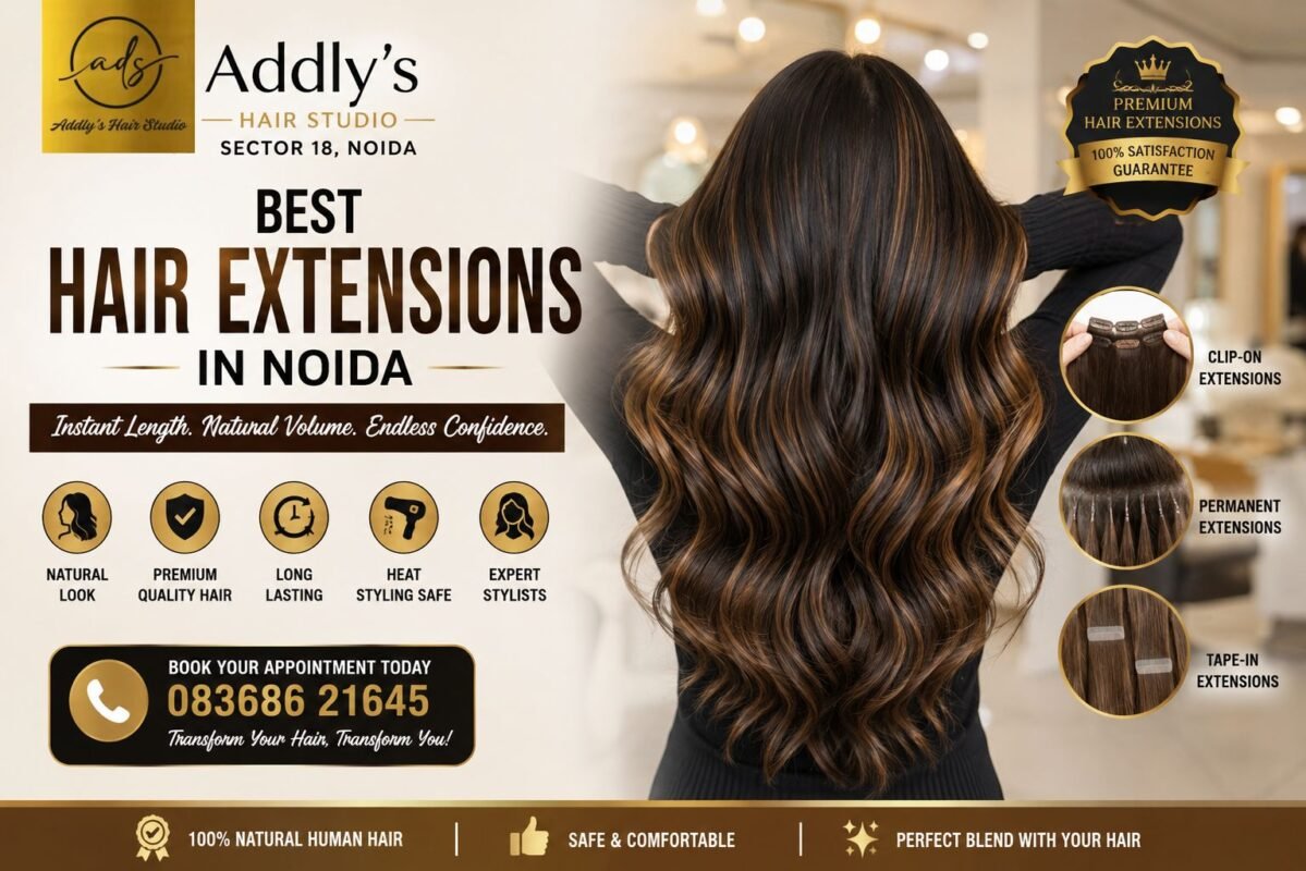 Best hair extensions in Noida at Addly’s Hair Studio